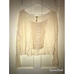 Free people knit long sleeve crop shirt